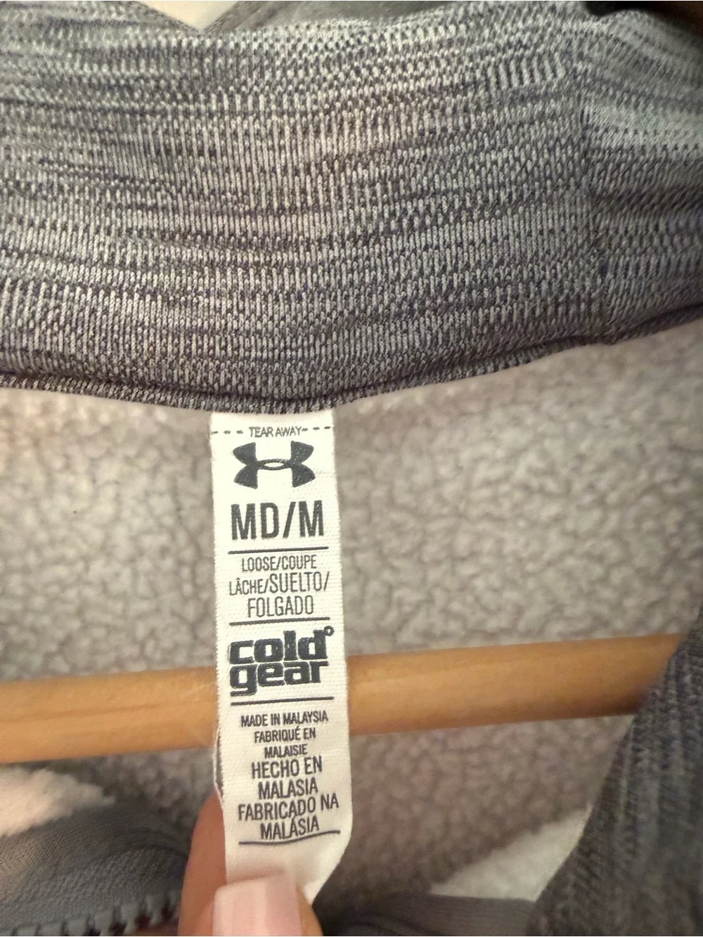 Women’s UA Zip Up Light Weight Cold Gear Grey Jacket Size M - Picture 4 of 7